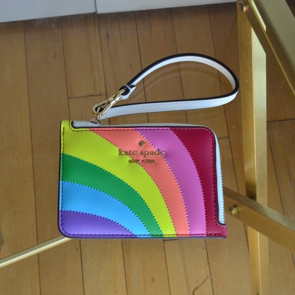 Kate Spade KG675 Rainbow Collection Small Card Holder Wristlet - Picture 1 of 10